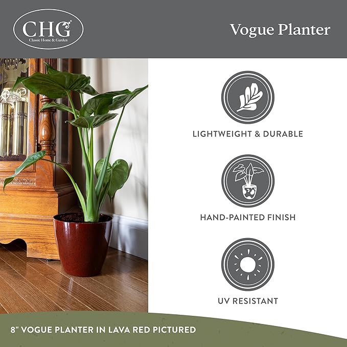 Classic Home and Garden by Growscape Vogue Planter Pots (8” Patina Copper)