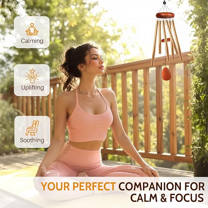 Wind Chimes for Outside, Fathers Day Dad Gifts for Men & Gifts for Women, Mom, Grandma, Deep Tone Soothing Melodic Chimes, Memorial & Sympathy Wind Chimes, Suitable for Garden, Porch & Patio Decor