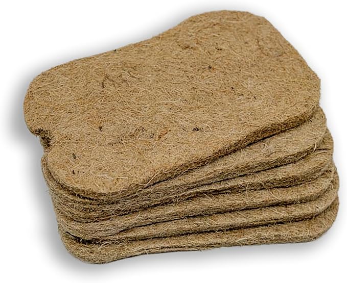 6-Pack Jute Grow Mats for Microgreens - Natural Biodegradable Hemp Mats for Seed Starter Tray & Sprouting Kit - Proprietary Water Level Hole Design for Micro Greens Trays (No Seeds)