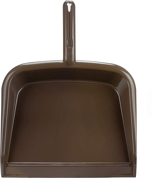 SPARTA Handheld Dustpan with Handle, Cleaning Essentials for Home and Commercial Use, 10", Brown