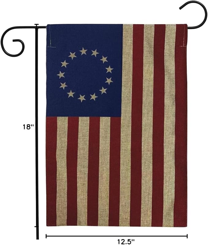 Briarwood Lane 4th of July Garden Flags 18x12.5 Double Sided Betsy Ross Burlap Garden Flag for 4th of July