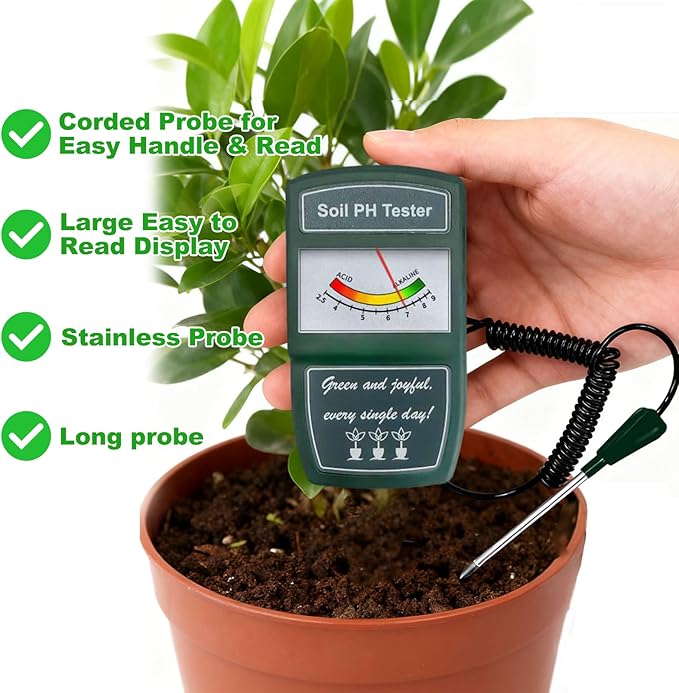 Soil Moisture Meter, Handheld Soil Moisture Meter for Plants, Soil Tester with Long Line No Need to Bend Down to Read, Hygrometer for Garden & Agriculture, for Garden Lovers