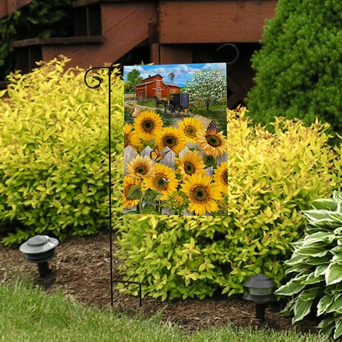 Briarwood Lane Country Sunflowers Summer Garden Flag Farm Barn Floral 12.5" x 18"