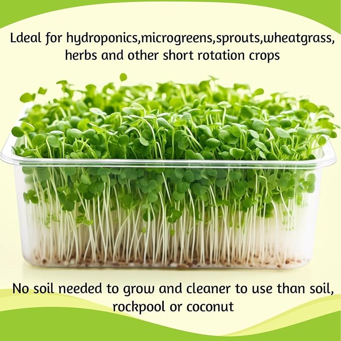 1Roll 10" X 197" Hydroponic Grow Pads, Jute Seed Sprouting Mat, Microgreens Growing Kit, Indoor Organic Production for Wheatgrass Sprouts Starter Tray (5" X 197")