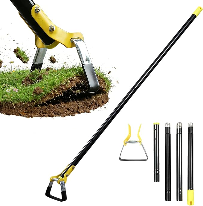 Stirrup Hoe,Effcient Scuffle Hoes with Sharp Blade,Adjustable Long-Handle Scuffle Hoe Garden Tool with 30-72 Inch,Action Hoe,Hula Hoes Garden Tool for Raised beds,Vegetable and Flower beds