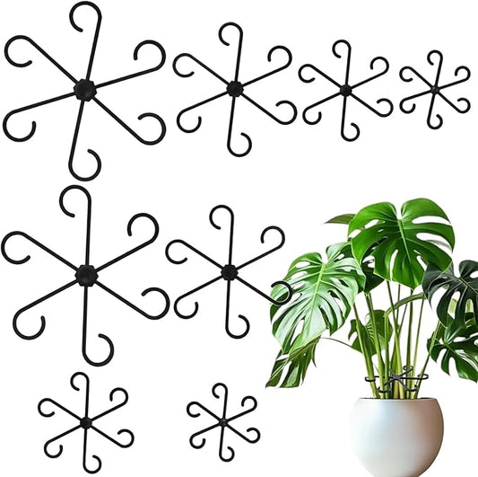 16 PCS Plant Stem Support – Reusable Plastic Plant Stem Holder for Monstera, Indoor Plant Support Clips, Gardening Accessories (Black)