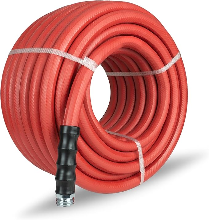 Gilmour Pro Rubber Hot Water Garden Hose – 5/8" x 75', Kink-Resistant, 400 PSI, Brass Fittings, Flexible in Cold, USA Made