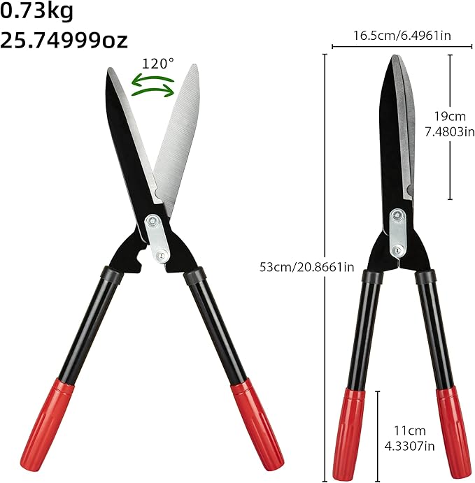 Lightweight Portable garden hedge shears, 21-inch manganese steel blades, pruning shrubs, boxwood, fence shears and scissors, grass trimmers