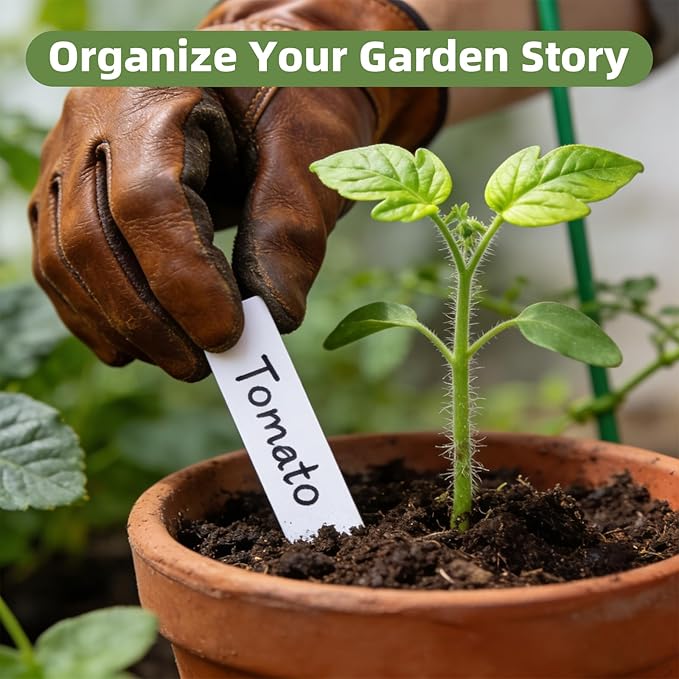 Cleangor 1000Pcs Plant Labels with Marker Pen, 4" Plant Tags for Garden Waterproof, Reusable Plastic Plant Markers Garden Labels for Seedlings, Vegetables, Flowers, Gardening Organization Kit