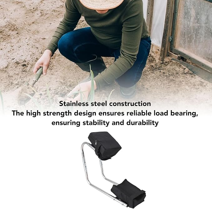 Ergonomic Knee Seat, Kneeler Seat for Gardening Farm Work - Optimal Knee Protection, Ankle Support, Thick Kneeling Pad & Stainless Steel