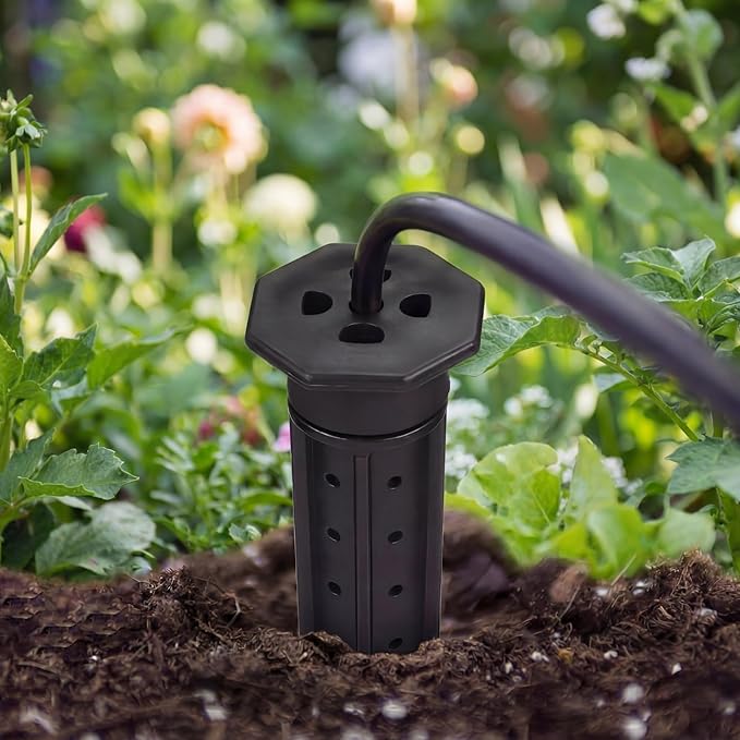 Briwooody 6 Pack Garden Watering Stake Large UV-Protected ABS Plastic Deep Root Irrigation Spike for Trees, Shrubs, Bushes, Shrubs, Flowers, Fruits, Vegetables, Potted Plants (8 Inch)