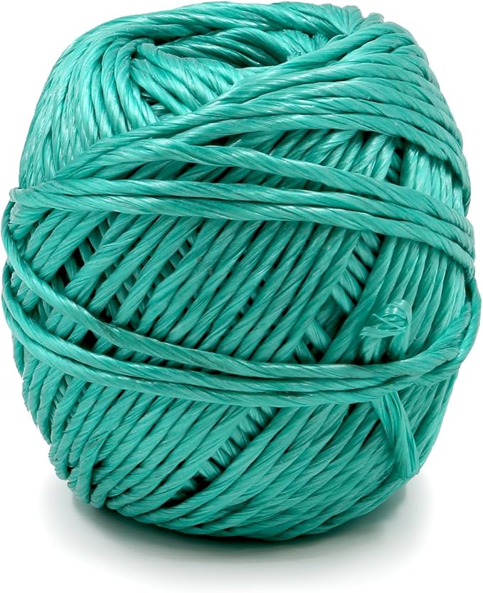 Heavy Duty 200 lbs Strong Polypropylene Tomato Twine, Garden Plant Tie String, Greenhouse Trellis Twine, Durable PP Tying Twine for Bundling, Packaging, Gardening, Farming (White/Green), 164FT