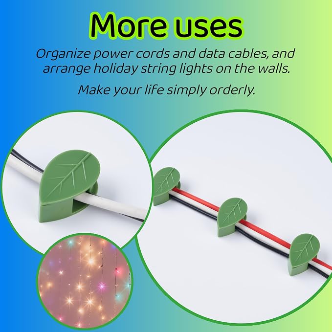 30/60/100PCS Plant Climbing Wall Fixture Clips,Invisible Wall Plant Vines Fixing Clips,Self-Adhesive Vine Support Holder for Climbing Plants. (100, Green-Leaf Shaped)