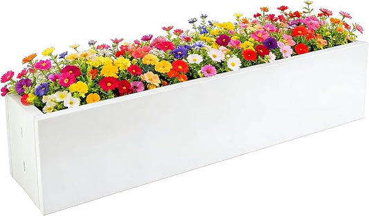 Metal Railing Planter Box, 30 Inch Balcony Planters with Adjustable Brackets, Large Hanging Planters for Outdoor Fence Deck