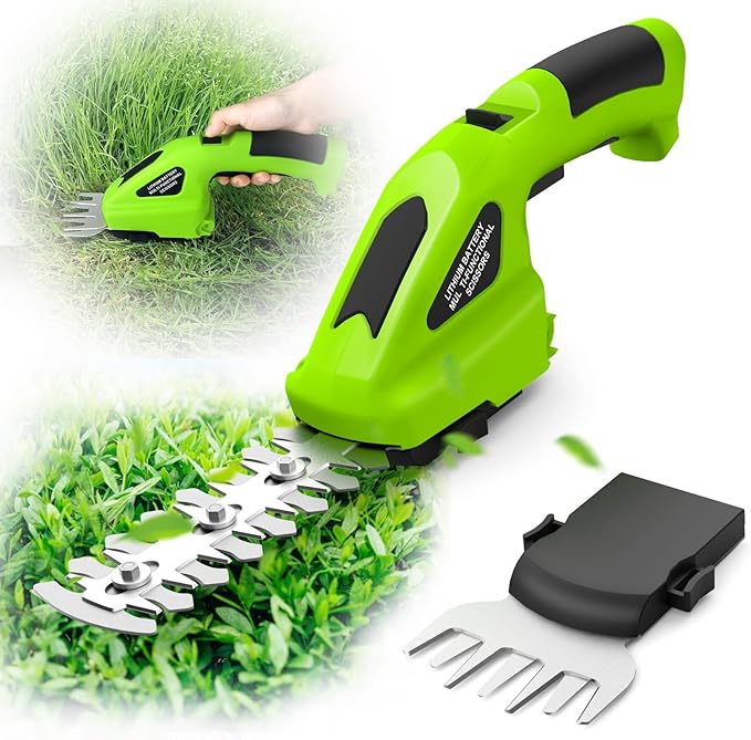 20000 RPM Brushless Electric Weed Wacker Cordless, 12'' Wheeled Weed Eater Battery Powered Brush Cutter, 4-in-1 Grass Trimmer Stringless Weed Trimmer Lawn Mower Edger W/Wheel Metal Blade Battery