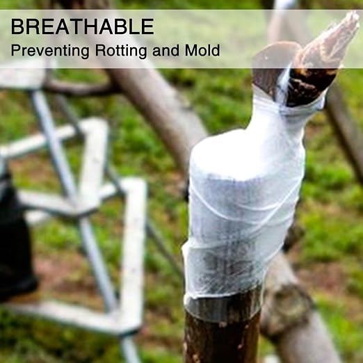 HITOMEN Biodegradable Grafting Film for Plants, Stretchable Garden Grafting Tape Self-Sealing Plants Repair Budding Tape for Floral Fruit Tree Nursery Self-Grafting Tape 1 inch x 32 ft