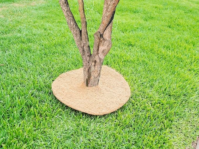 Envelor 10 pcs Coconut Fibers Mulch Ring 14 Inches Tree Protector Mat Coconut Mulch Cover Natural Coconut Fiber Weed Control Rings, Tree Ring Plant Cover for Indoor Outdoor Plants, Pot, Landscaping