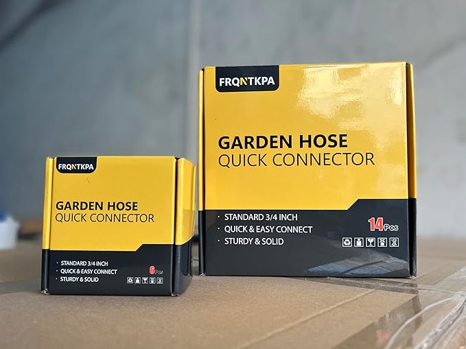 Garden Hose Quick Connector, No-Leak 3/4 Inch GHT Thread Fitting Water Hose Female Adapter and Male Adapter, Heavy-Duty Rust Resistant Brass Water Pipe Connect, Easy to Use (6 Pack ）