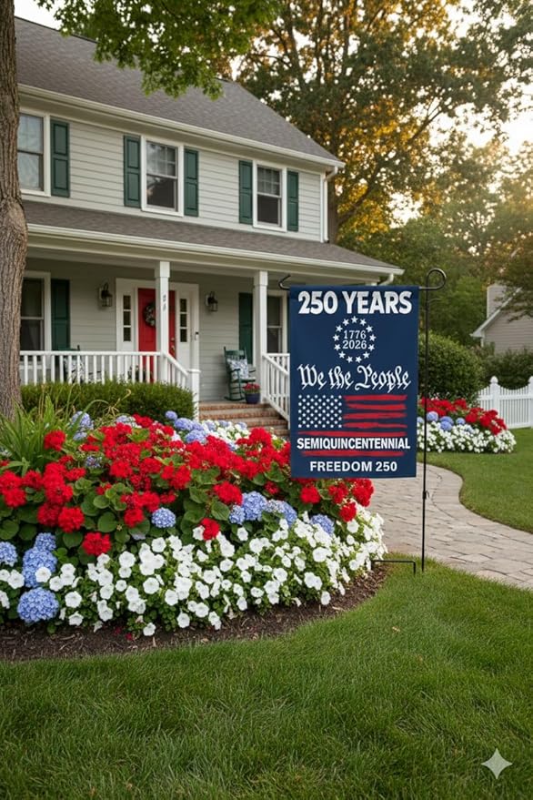 250 Anniversary USA Garden Flag,America Garden Flags For Outside,12x18'',Double Sided Flag For Outdoor Garden Decor (We the People)