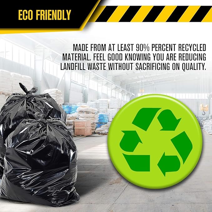 Ultrasac Contractor Bags 42 Gallon (/w FLAP TIES),32.75 x 44.5-3 MIL Thick Large Black Heavy Duty Industrial Garbage Trashbags for Professional Construction and Commercial use,(Pack of 40)
