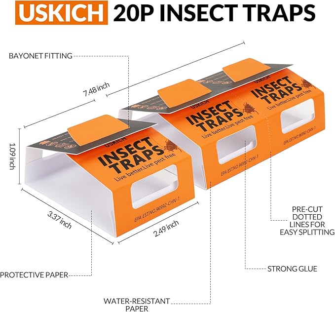 20 Pack Roach Traps, Cockroach Traps Indoor Home, Glue Roach Traps,Indoor Roach Trap, Garage & Shed, Pest Control for Home,Child & Pets Safe