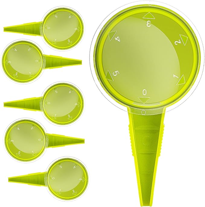 Sowing Seed Dispenser Hand Tool, 6 Pack Handheld Garden Seeder Sower Planter with 5 Dial Settings, Ideal for Small Seeds of Flowers, Vegetables, Outdoor/Indoor（ Light Green）