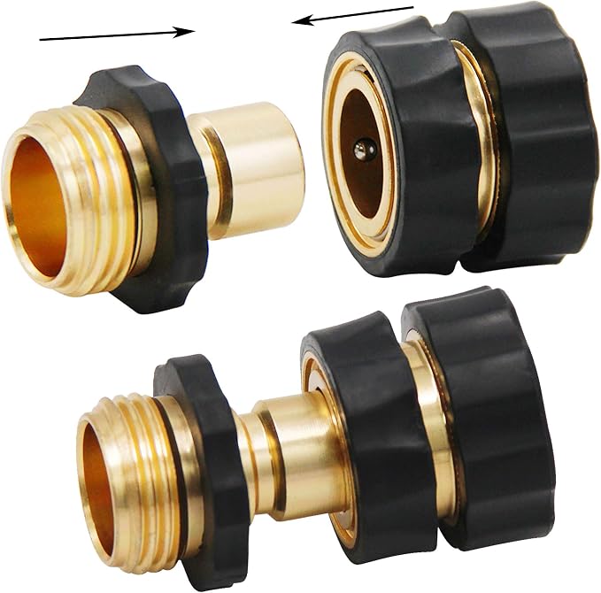 Triumpeek 3/4" Garden Hose Connector, 9 Pieces Garden Hose Quick Connect Fittings, Male and Female Quick Release Garden Hose Connector