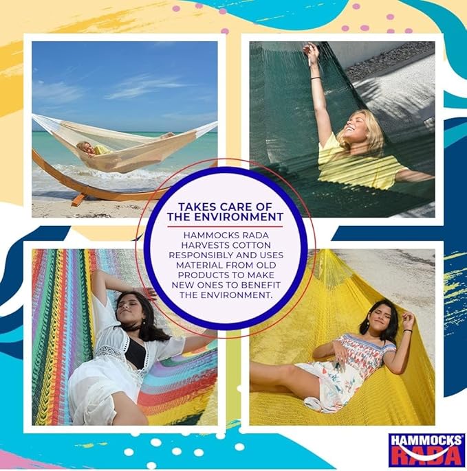 Handmade Matrimonial Hammock - Hammocks Rada Handmade Yucatan Hammock - Artisan Crafted (Ocean)
