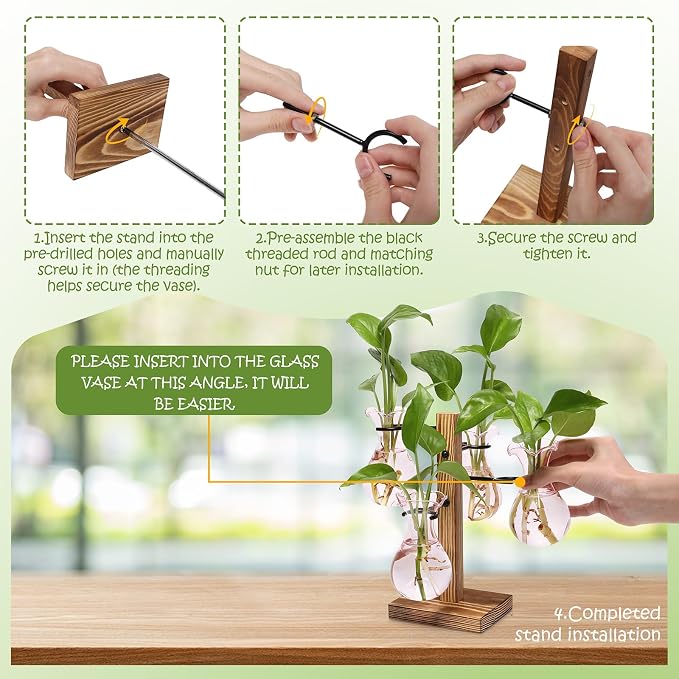 Plants Propagation Stations Bulb Glass Propagation Birthday Gift for Women Garden Plant Lovers - 4 Bulb