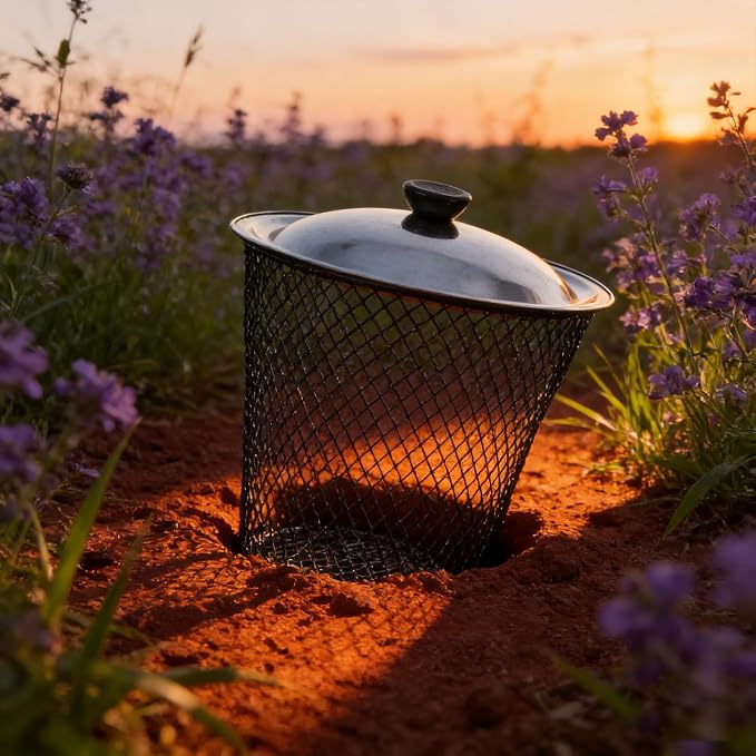 Totority In-ground Worm Composting Bins 2pcs High-Strength Metal Soil Enricher with Lids - Aerated Underground Composter for Garden Waste & Kitchen Scraps - Sustainable Backyard Recycling System