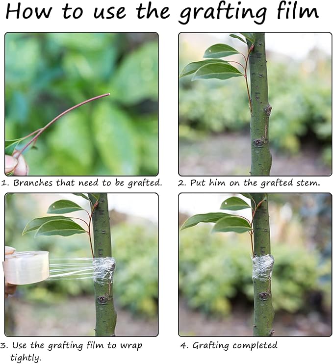 Grafting Tape, Tree Tape Grafting Kit 1 Pack Stretchable Gardening Tape Plants Repair Budding Grafting Tape for Fruit Trees and Floral Tree Grafting Supplies 2inch Width