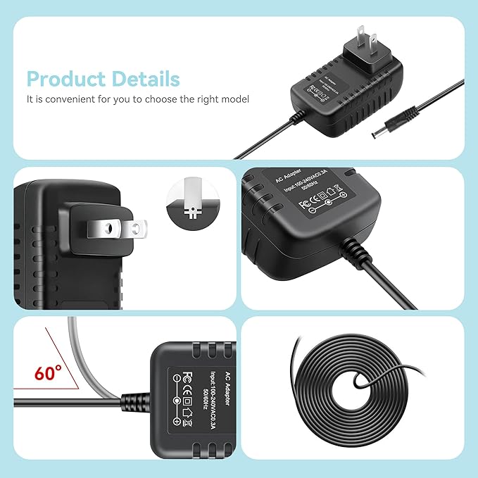 9V AC Adapter Compatible with WORKPRO Grass Shears 7.2V Electric Trimmer 2 in 1 Cordless Garden Tools Hedge Trimmer Battery Charger Power Supply Cord