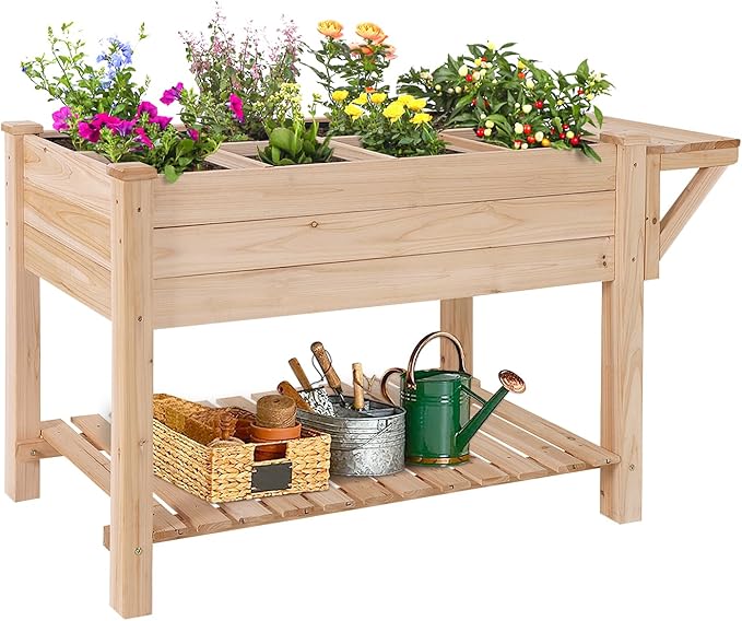 GUTINNEEN Raised Garden Bed Outdoor Endless Possibilities Vegetable, Herbs, Fruits & Flowers Garden Starter Kit – Complete Indoor/Outdoor Growing Set with Seeds, Pots, Soil Discs