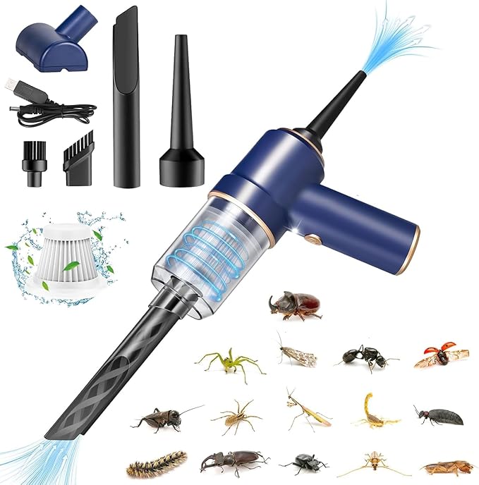 2026 Bug Vacuum Catcher - Spider and Insect Catcher Traps,Cordless Handheld Vacuum Cleaner Rechargeable Bug Catcher Strong Suction with Suction Nozzle for Cockroach Bedbug Ant Beetle