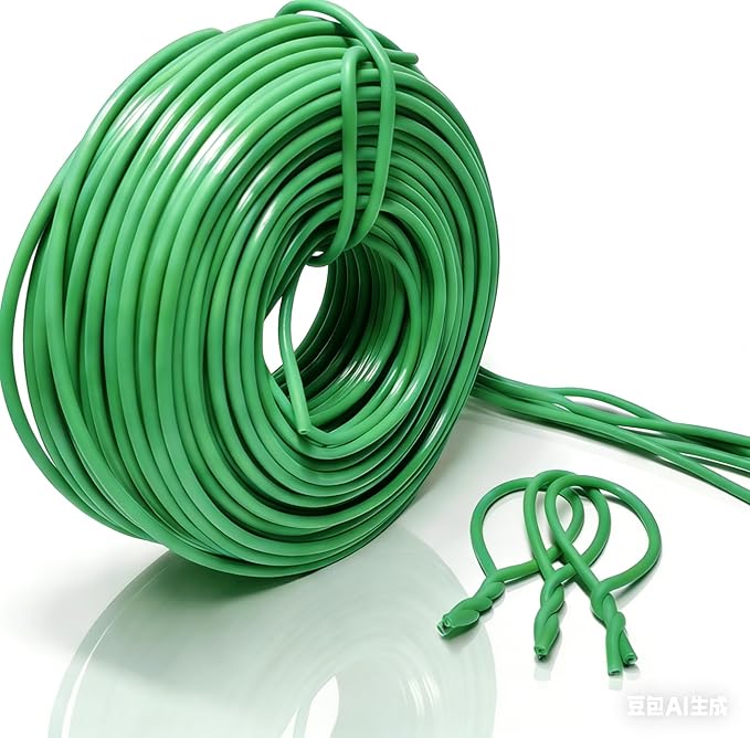 Plant Ties for Climbing Plants,Garden Wire for Plants Training,Soft Plant Ties for Supporting Tomatoes,Cucumbers, Roses,Vines Indoor or Outdoor (100 Feet,Green,Diameter 2.5mm)