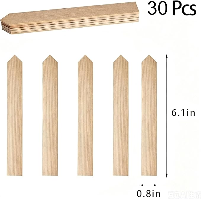 30PCS Plant Labels,6IN Wooden Plant Markers,Garden Label Stakes,Garden Markers for Plants Outdoor,Plant Tags Stakes，Garden Tags for Outdoor Plants Waterproof，Gardening Supplies
