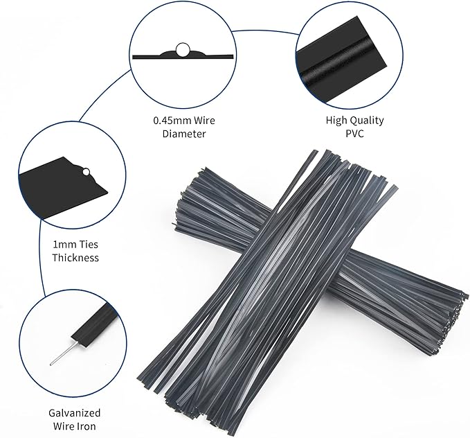 Twist Ties, 150 PCS, 6.1 Inches, Bread Ties, Black, Reusable, for Bags, for Gardening, Home, Office