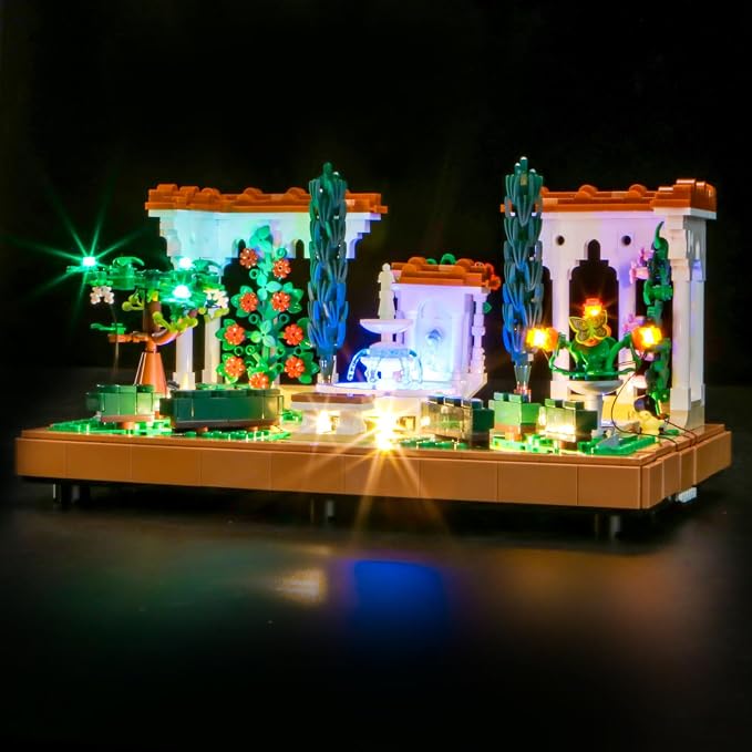 BrickBling Light Compatible with Lego Icons Fountain Garden, LED Lighting Compatible with Lego 10359 (No Model Set) (RC Version Light)