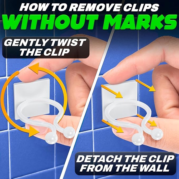 100Pcs Clear Plant Clips for Climbing Plants Indoor - White & Flexible Climbing Plant Wall Clips for Vines Organize - Universal Size Vine Clip Set with Sticky Mount, Easy Installation & Strong Grip