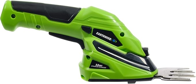 Earthwise Cordless Rechargeable 2-in-1 Shrub Shear and Hedge Trimmer Combo