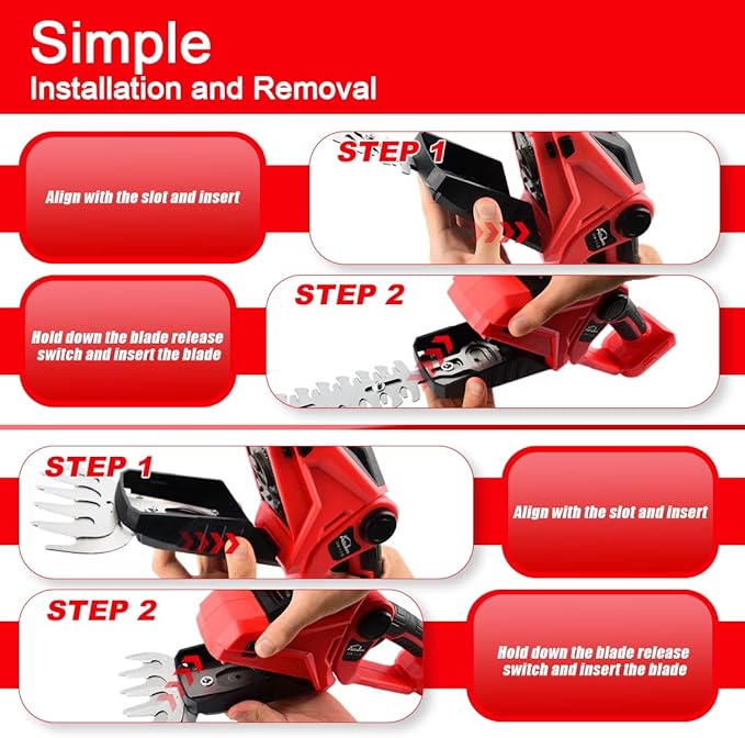 Cordless Hedge Trimmer 2 in 1 Bush Trimmer & Grass Shears Compatible with Milwaukee 18V Battery (No Battery) 90° Adjustable Head Electric Grass Trimmer for Yard, Garden and Lawn