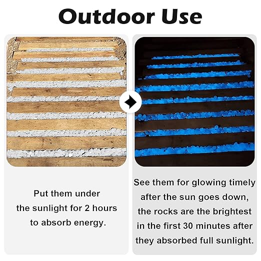 NAMTSO Glow in The Dark Rocks Outdoor, 500 pcs White Solar Rocks for Landscaping, Outdoor Decor Glow in The Dark Stones, Glowing Pebbles for Garden Backyard Patio Lawn Pond Fish Tank Aquarium Decor