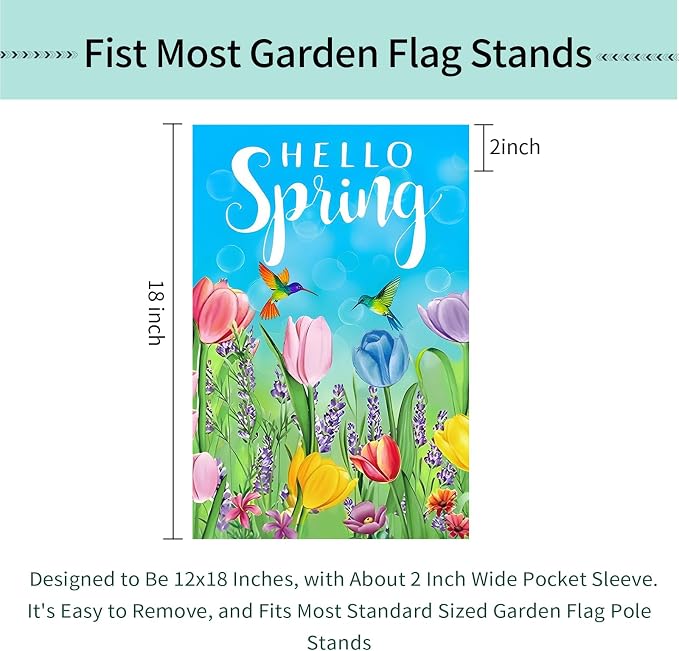 Seasonal Garden Flags Set of 12 Double Sided 12x18 Inch, Small Yard Flags for Outside, Christmas Halloween Easter Valentine's Day Decor, Spring Summer Fall Winter Holiday Garden Decorations