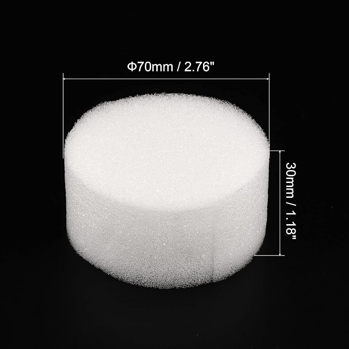 MECCANIXITY 50pcs Hydroponic Sponges, 2.76" Growing Media Cylindrical Sponges for Home Vegetable Flower Planting, White
