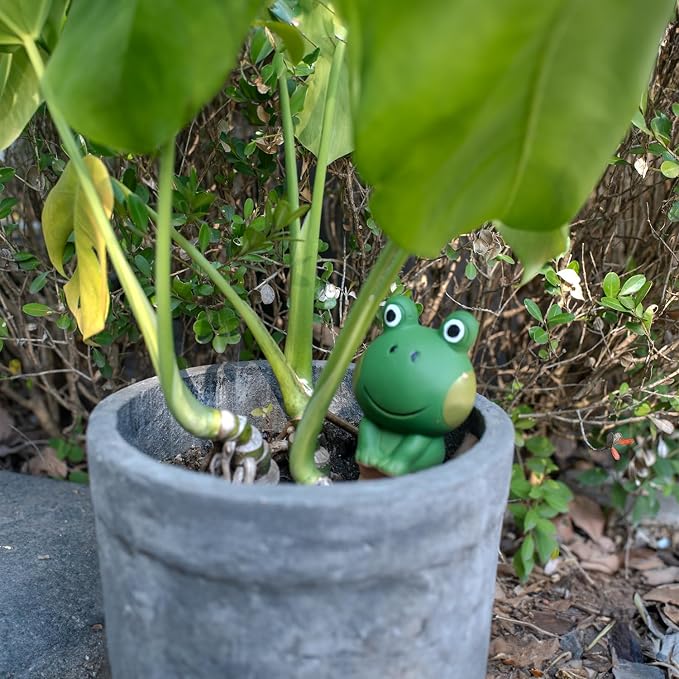 Frog Shaped Self-Watering Spikes - Effortless Plant Care for Your Garden, Cute and Playful Design for Indoor and Outdoor Plants, Vacation-Proof Plant Watering Solution