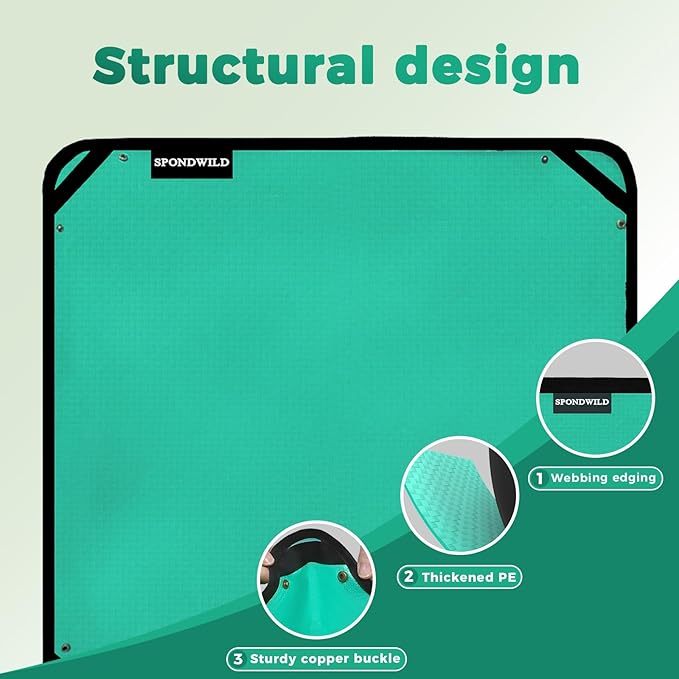 Plant Transplanting Mat - Thickened Waterproof Potting Mat, Succulent Gardening Mat, Portable Repotting Mat for Mess Control, Indoor Outdoor Use, PE-Green 39.5"x31.5"