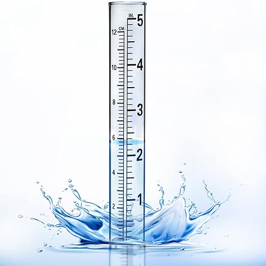 YZDTECH Plastic rain Gauge Replacement Tube, 5'' Capacity rain gauges Replacement Tubes Plastic for Yard Garden Outdoor Home, with Tube Brush, Best Rated