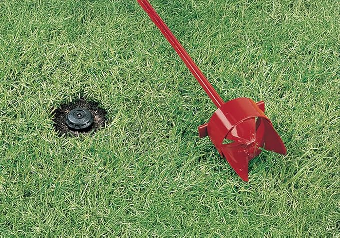 Kenyon 6" Sprinkler Head Trimmer with Step Plate, 33" Welded Handle, 5/8" Steel Shaft, T-Handle – Kenyon S550 Irrigation Series – SKU 85426