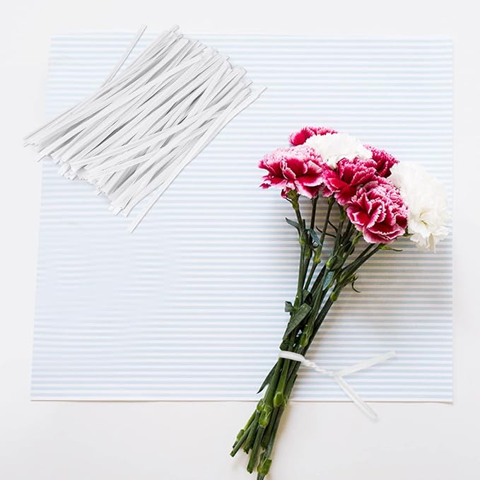 Oligei 600 Pcs Plastic 5" Twist Ties for Bags, Wire Ties Reusable Twist Bread Ties for Household and Office Use (White)