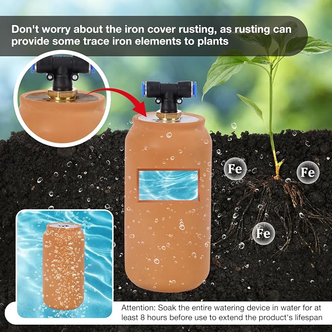 8pcs Olla Watering System for Your Garden 4x4x8in Irrigation System 41oz Self Watering Stakes Insert Automatic Watering Devices Self Watering Spikes Indoor Outdoor Ollas Pot